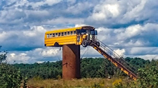 School Bus Deer Stand