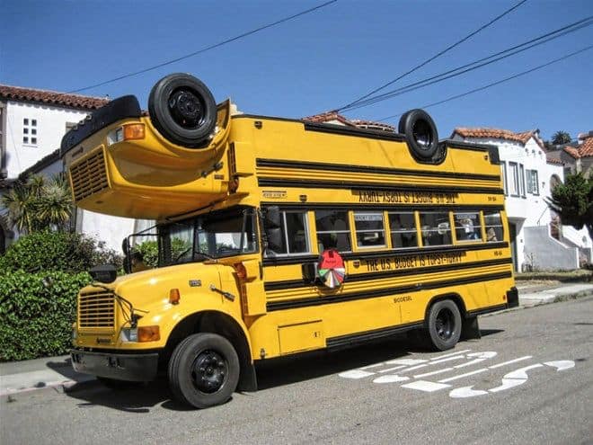 Upside Down School Bus