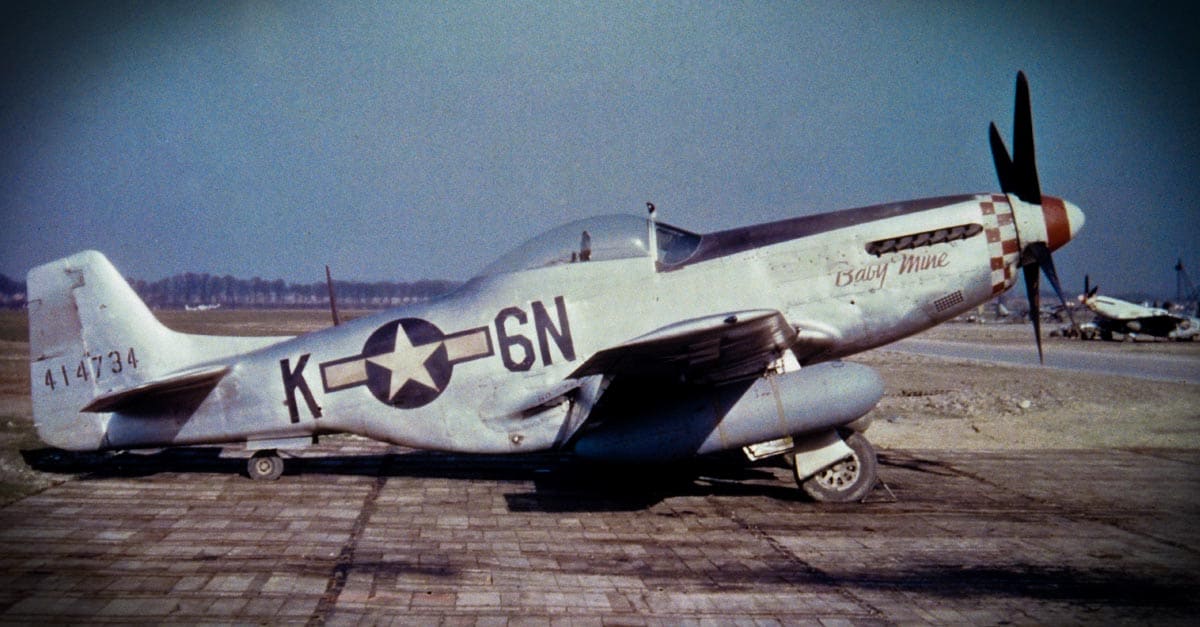 P-51-A North American P-51 Mustang (6N-K, serial number 44-14734) nicknamed Baby Mine of the 339th Fighter Group