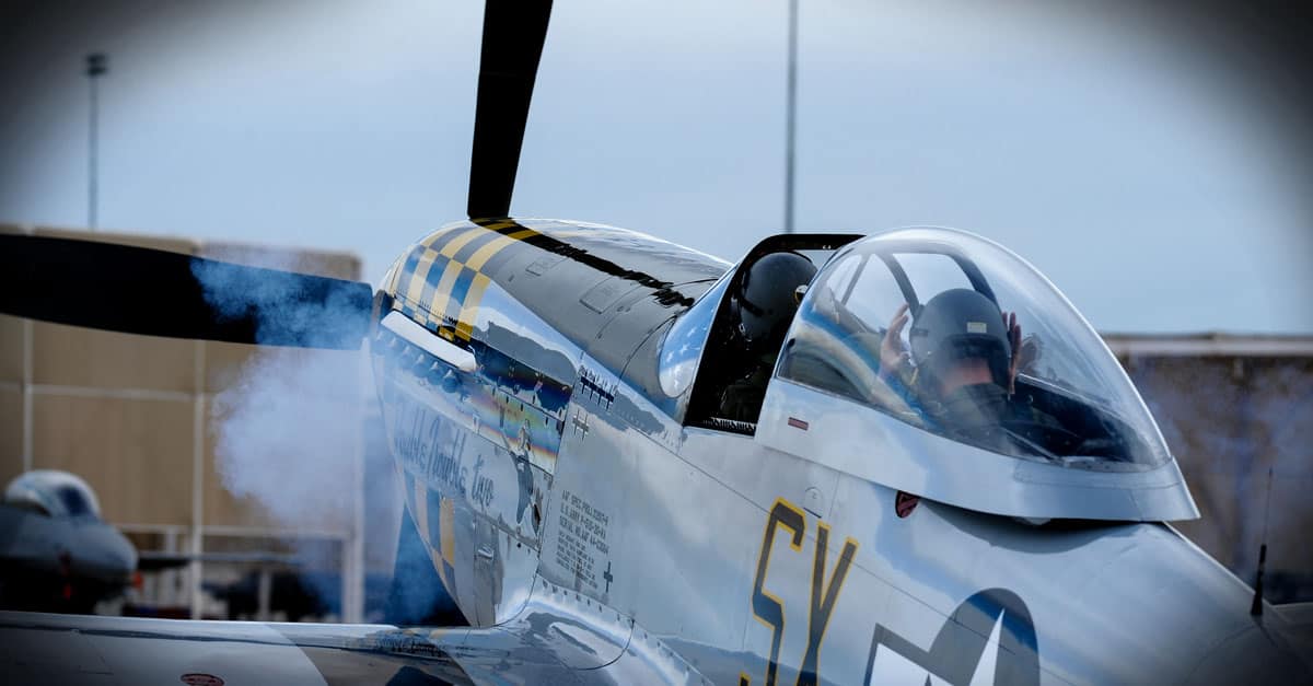 P-51-A P-51 Mustang prepares to take off during the 2017 Heritage Flight Training and Certification Course