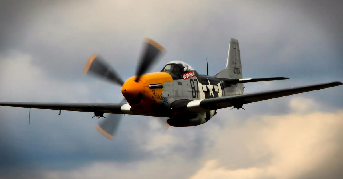 P-51-P-51 Mustang flying at Dunsfold Wings and Wheels 2014