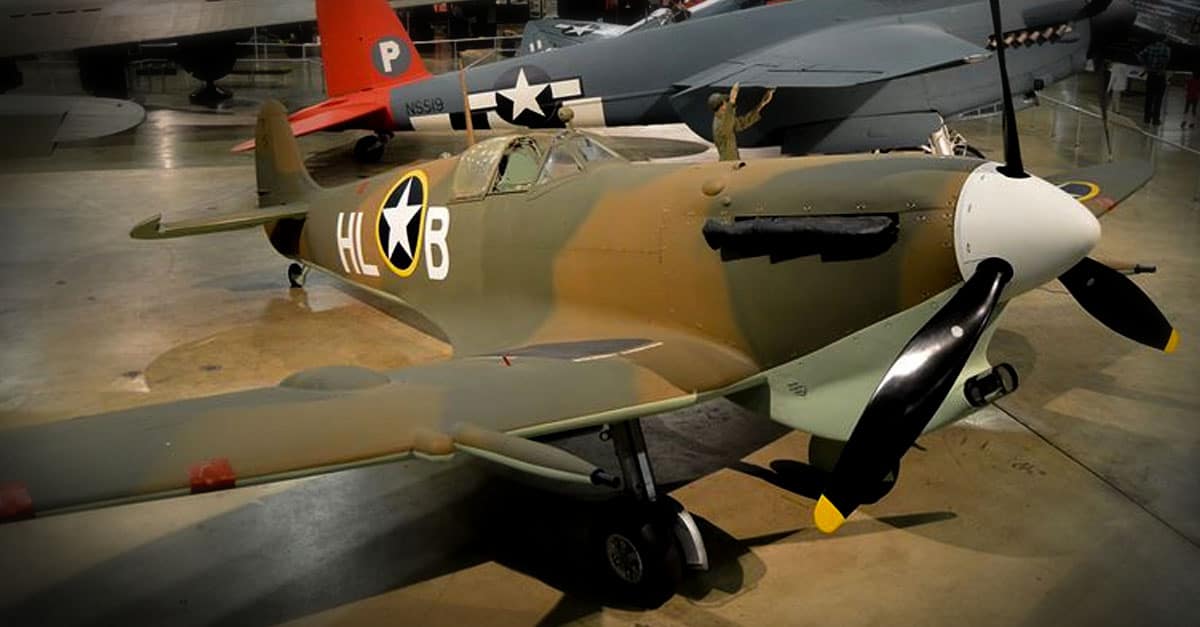 Supermarine Spitfire- Supermarine Spitfire Mk.Vc in the World War II Gallery at the National Museum of the United States Air Force
