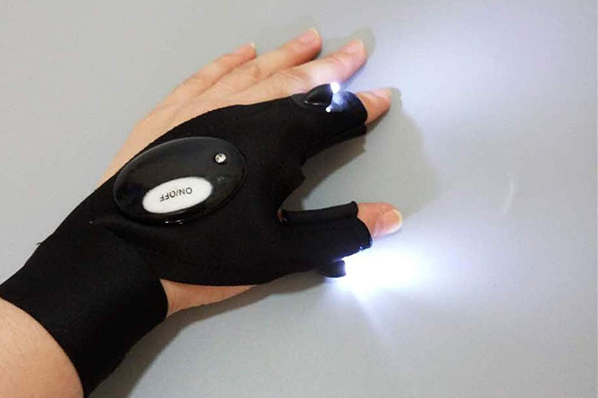 Coroler Cool Fingerless LED Flashlight Gloves