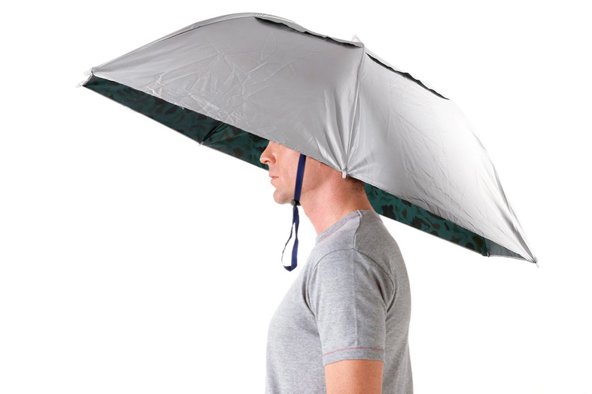 Luwint 36'' Diameter Elastic Fishing Gardening Folding Umbrella Hat Headwear